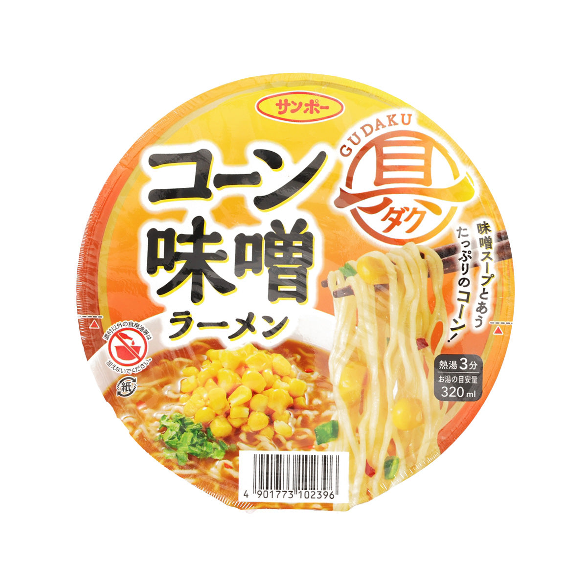 SANPOFOODS Gudaku Instant Cup Noodle - Corn & Miso Ramen  (76g)