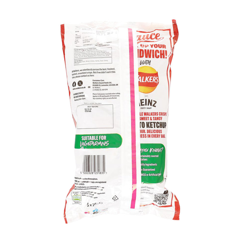 WALKERS Heinz Tomato Ketchup Crisps [Multipack]  (6 x 25g)