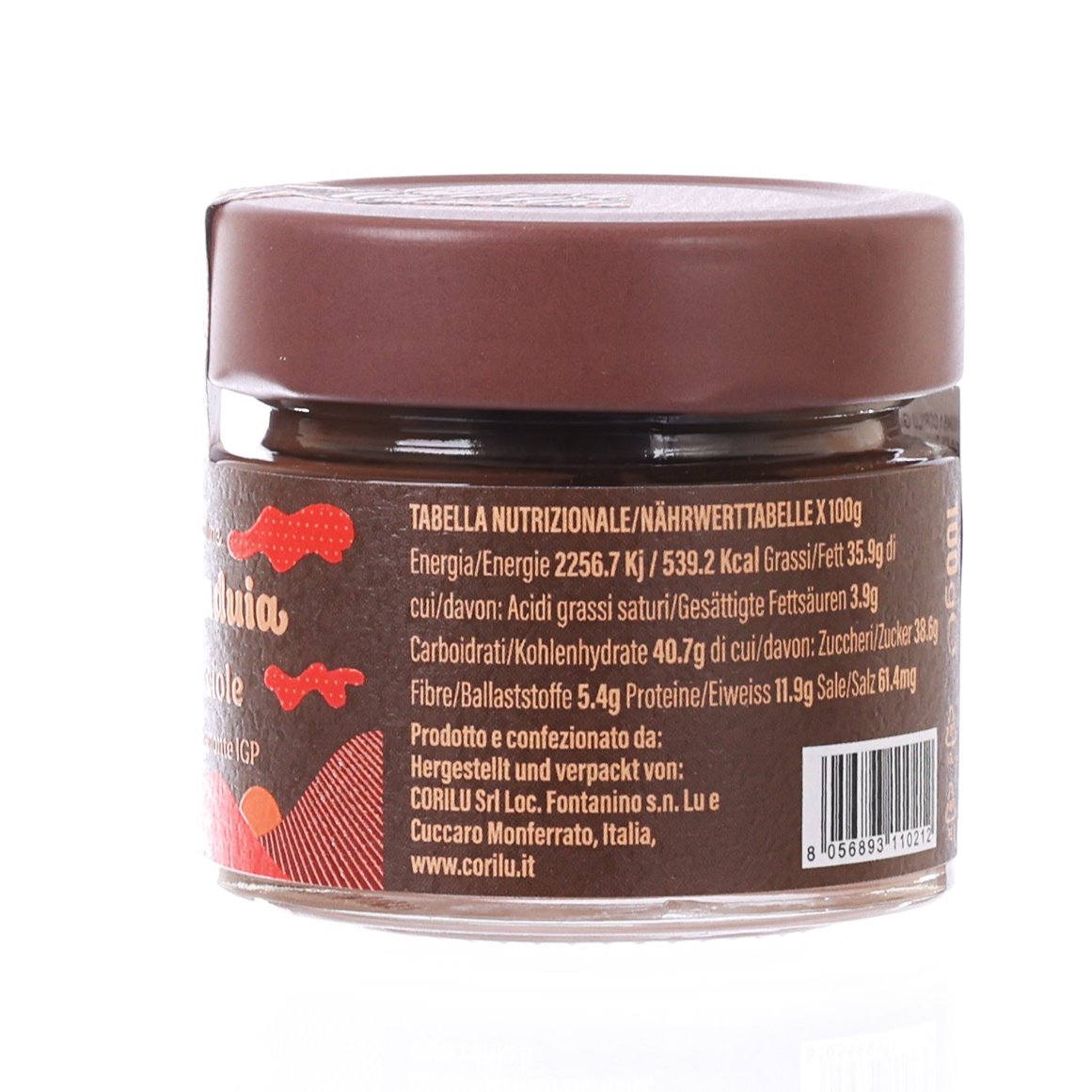 CORILU Gianduja Hazelnut Cream with 60% Piedmont IGP Hazelnuts  (100g)