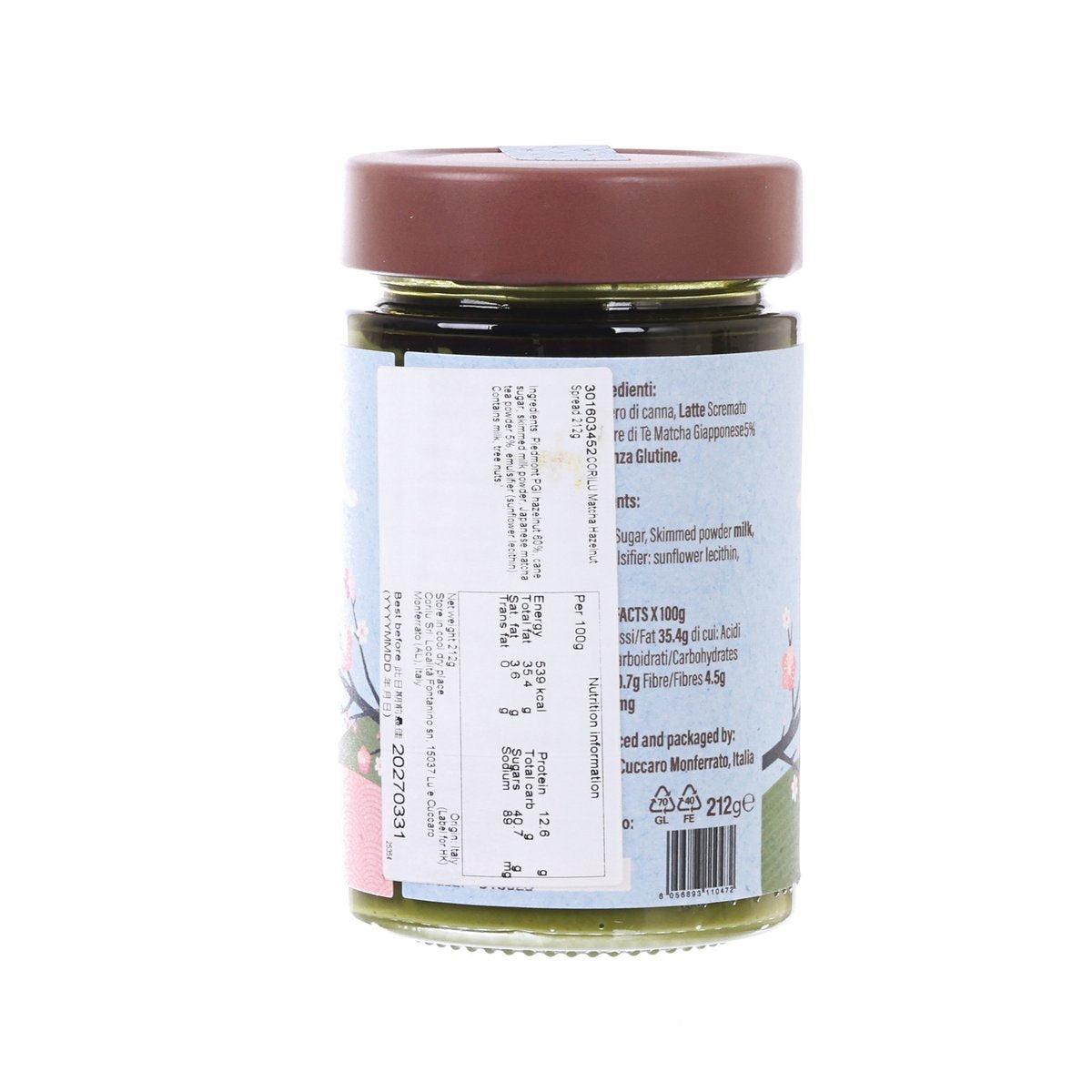 CORILU Matcha Hazelnut Spread  (212g)