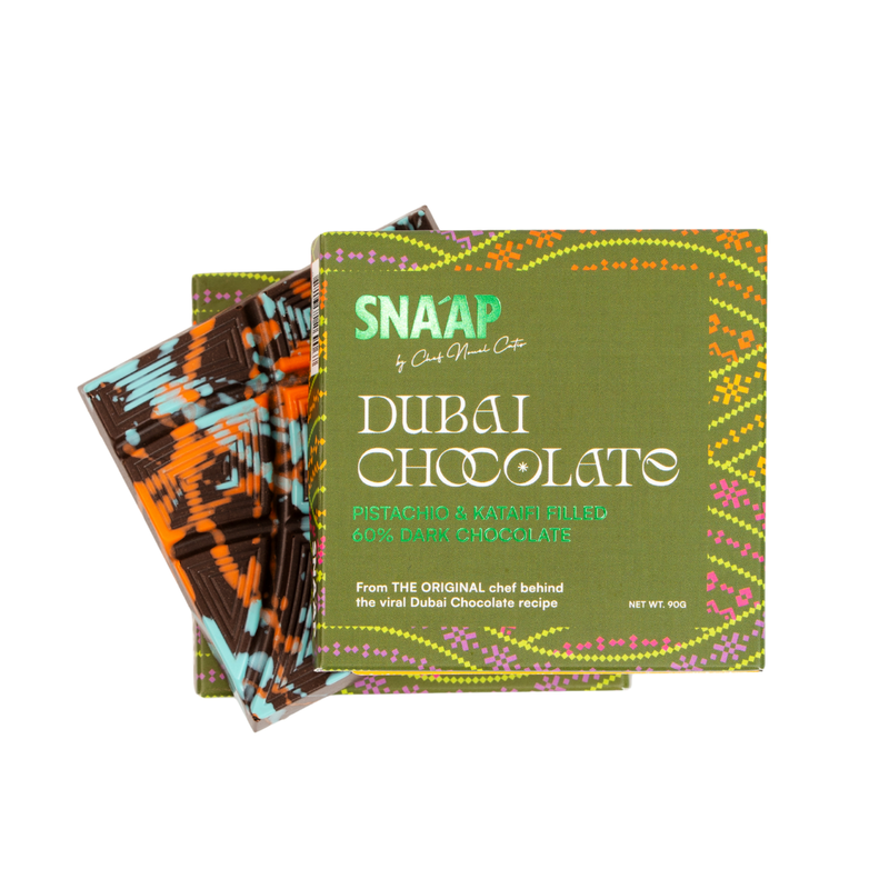SNAAP CHOCOLATE Dubai Pistachio & Kunafa Filled Dark Chocolate  (90g)