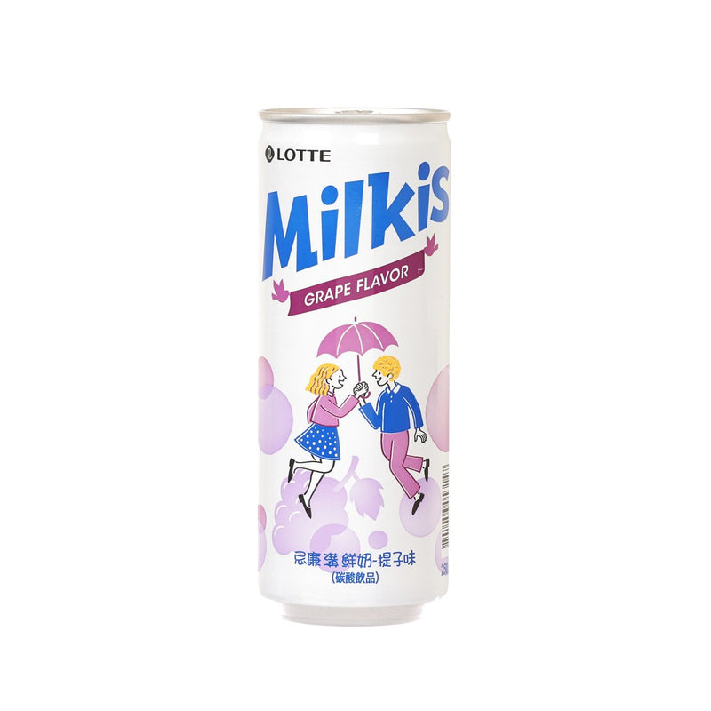 LOTTE Milkis Carbonated Soft Drink - Grape Flavor [Can]  (250mL)