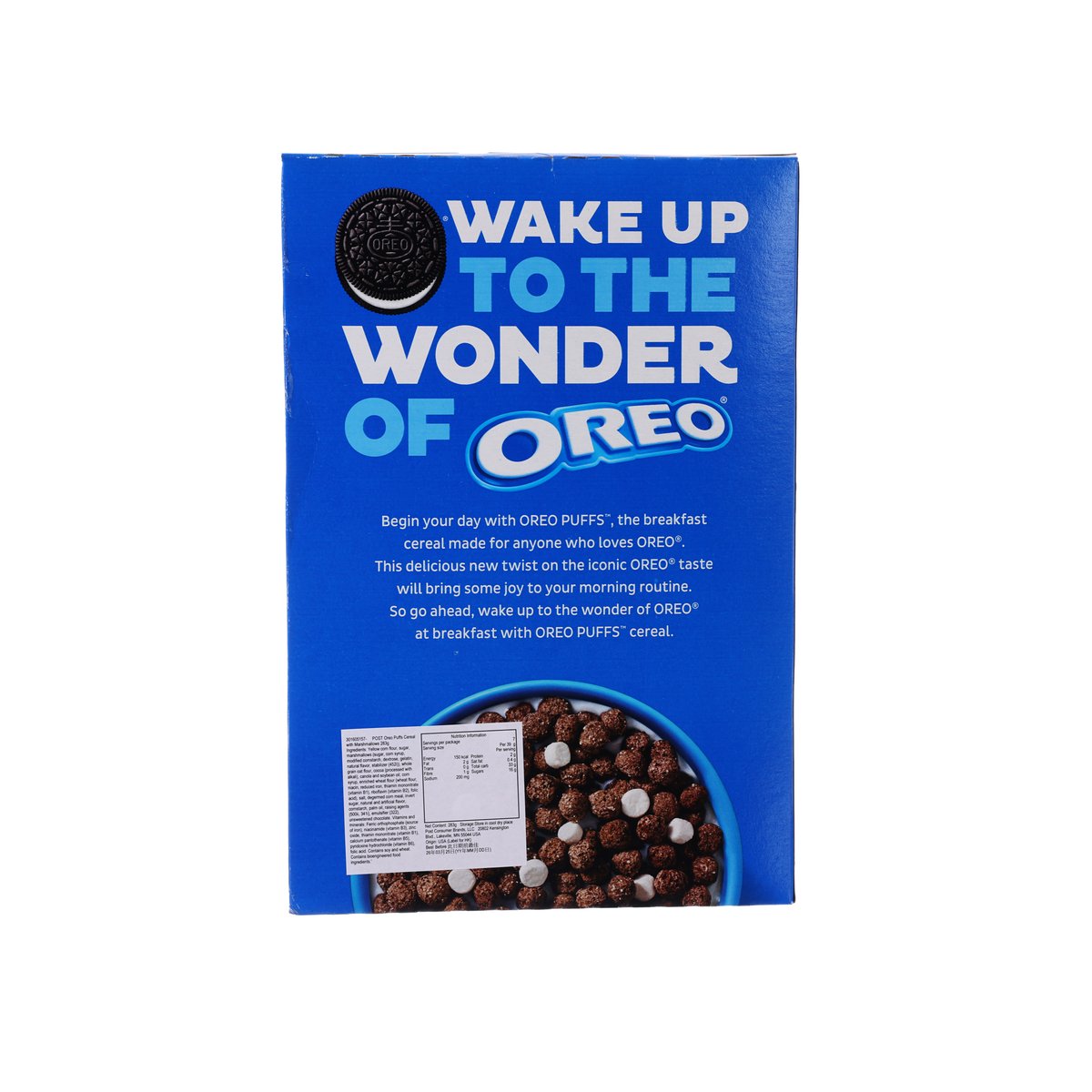 POST Oreo Puffs Cereal with Marshmallows  (283g)