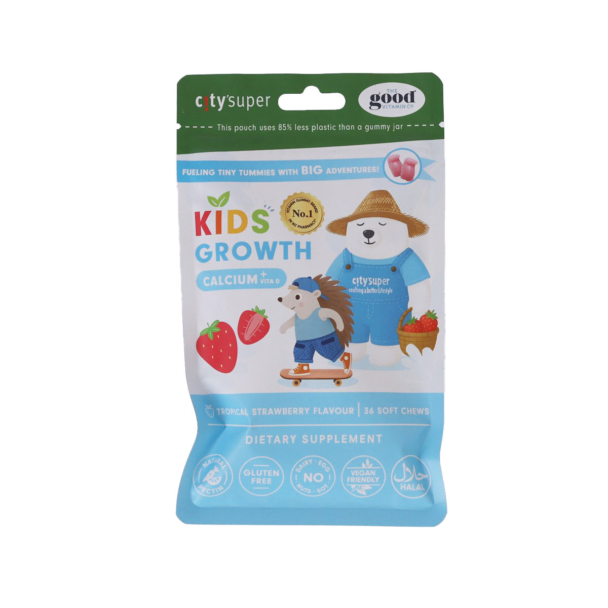 CITY'SUPER X THE GOOD VITAMIN CO. City Super x TGVC Kids Growth Calcium Pouch  (36pcs)