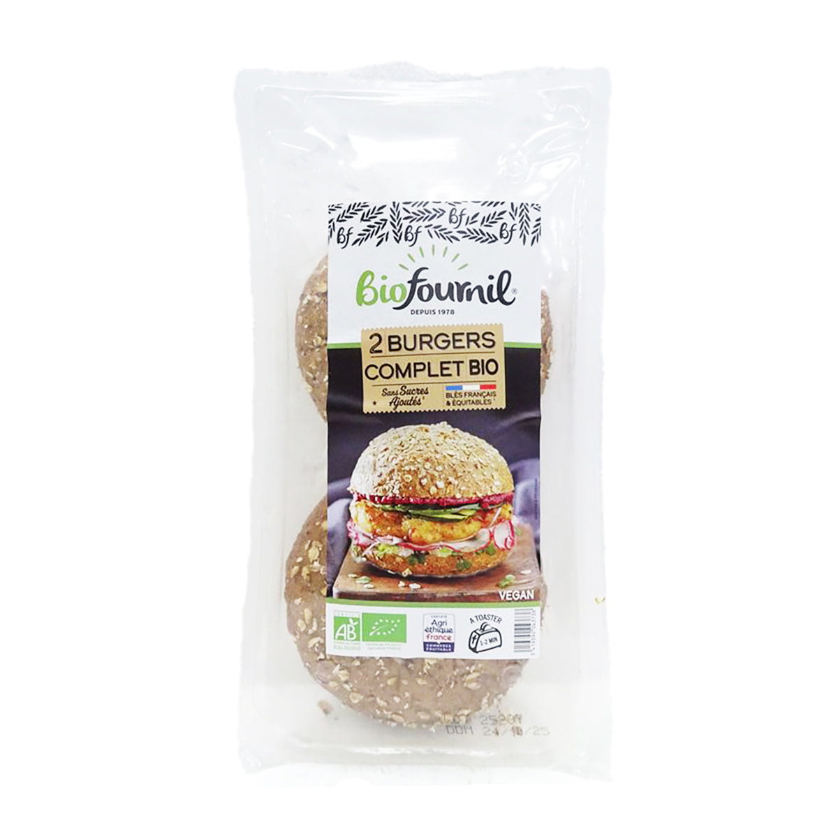 BIOFOURNIL 有機全麥漢堡麵包 (無添加糖) (150g)