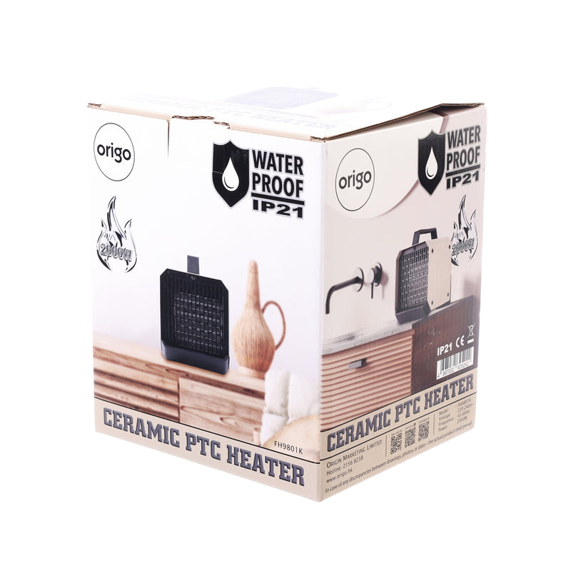 ORIGO Ceramic Fan Heater - IP21 - FH9801K