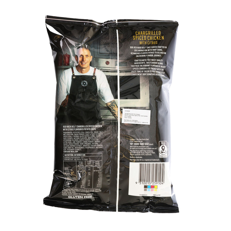 RED ROCK DELI Chef Series Potato Chip - Chargrilled Spiced Chicken with Citrus Flavor  (150g)