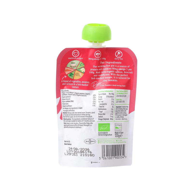 LITTLE FREDDIE Organic Salmon Pie with Broccoli & Cauliflower (7+ Months)  (120g)