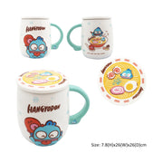 SANRIO Sanrio 25 陶瓷馬克杯連杯蓋 - HG