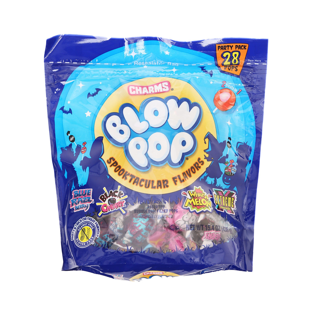 CHARMS Assorted Bubble Gum Filled Pops  (436g)