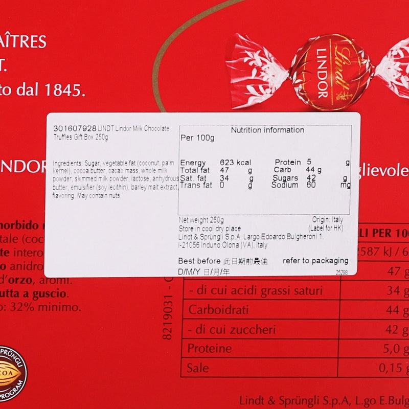 LINDT Lindor Milk Chocolate Truffles Gift Box  (250g)