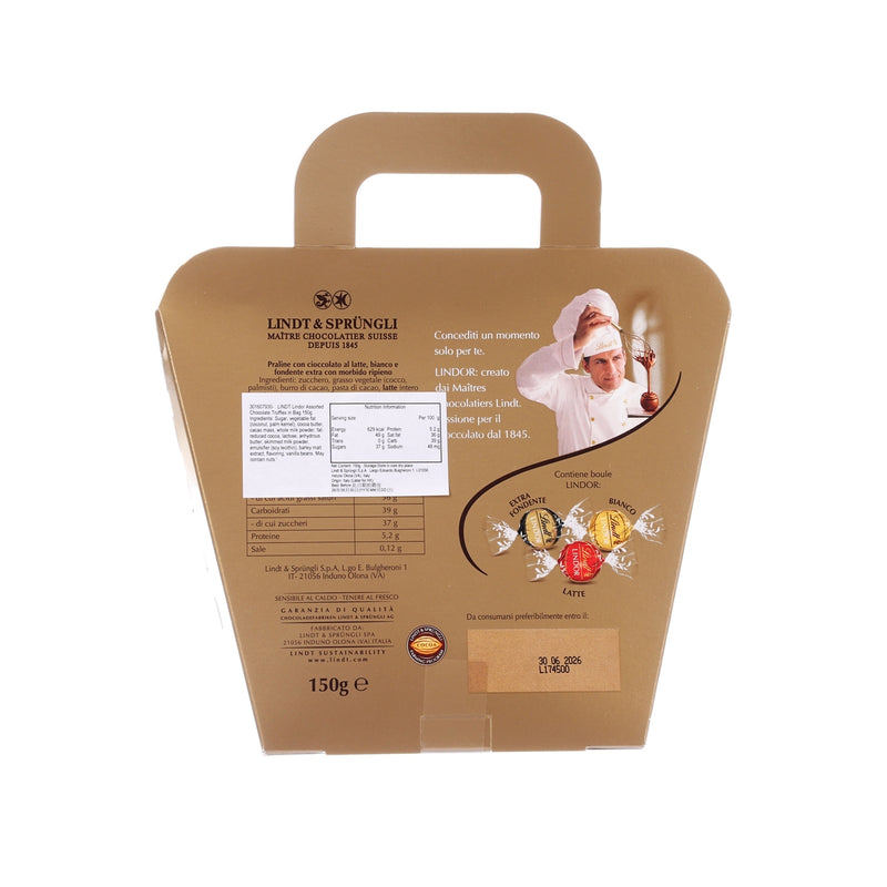 LINDT Lindor Assorted Chocolate Truffles in Bag  (150g)