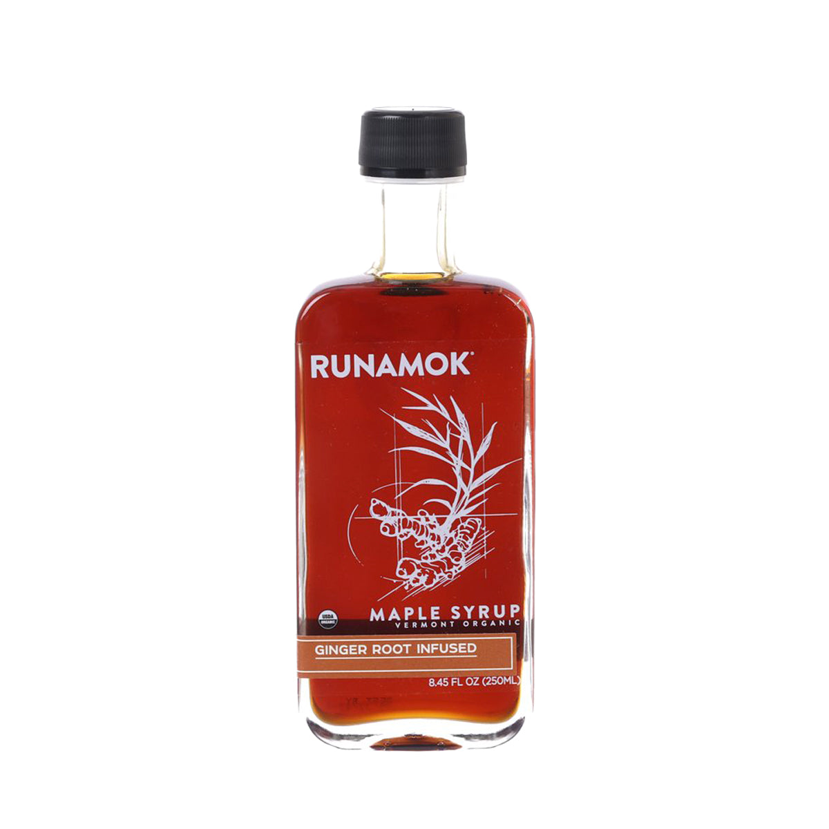 RUNAMOK Ginger Root Infused Organic Maple Syrup  (250mL)