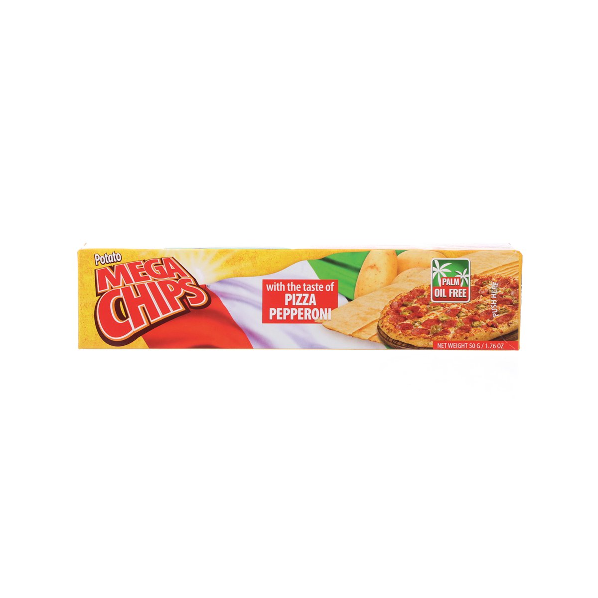 MEGA CHIPS 辣肉腸披薩味脆薯片 (50g)