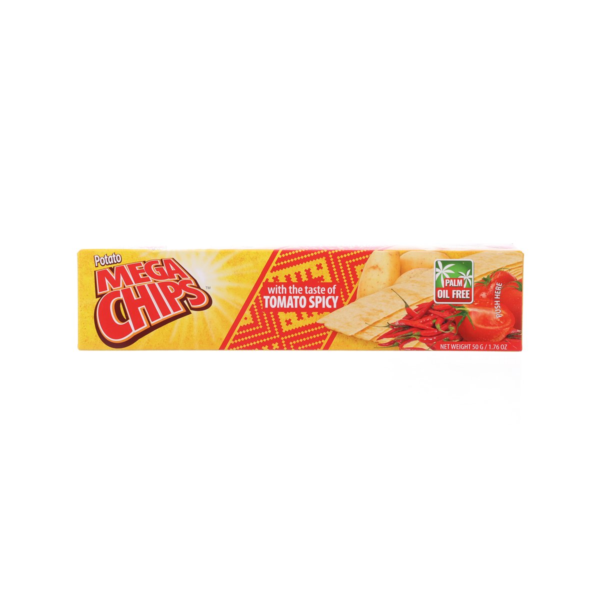 MEGA CHIPS Tomato Spicy Flavour Potato Strips  (50g)