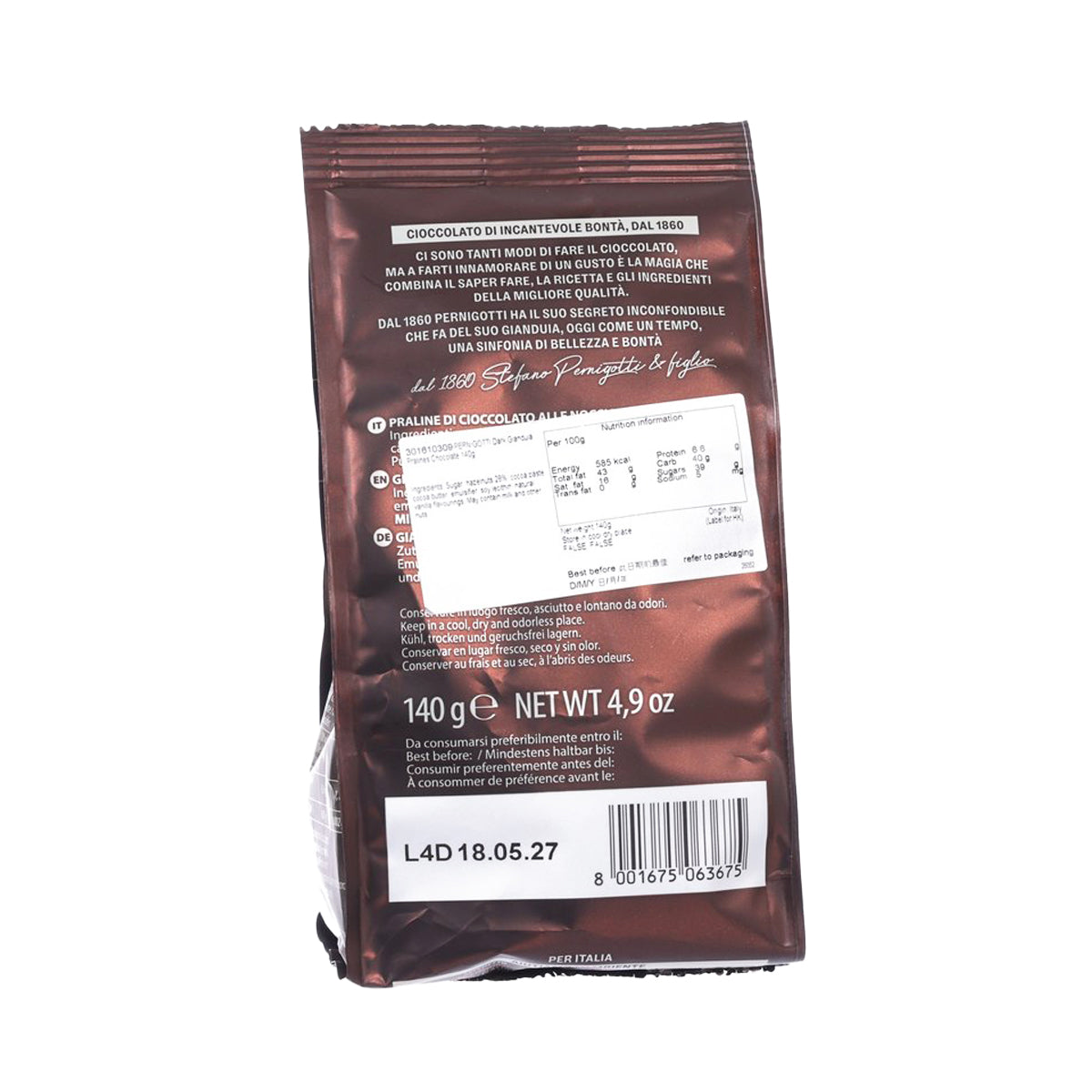 PERNIGOTTI Dark Gianduia Pralines Chocolate  (140g)