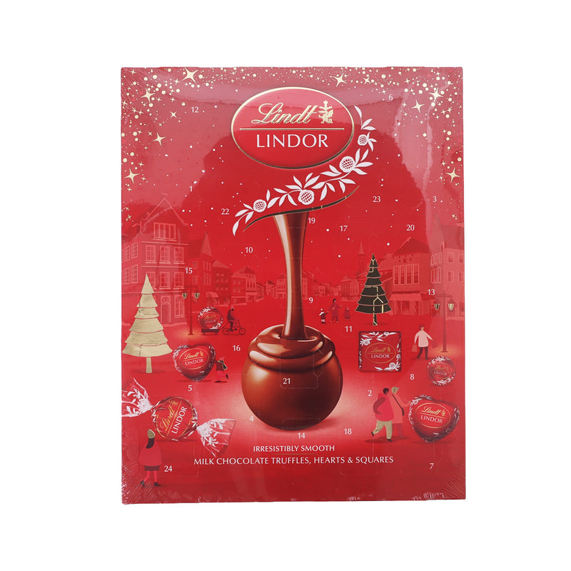 LINDT Lindor Milk Chocolate Truffles, Hearts & Squares Advent Calendar  (235g)