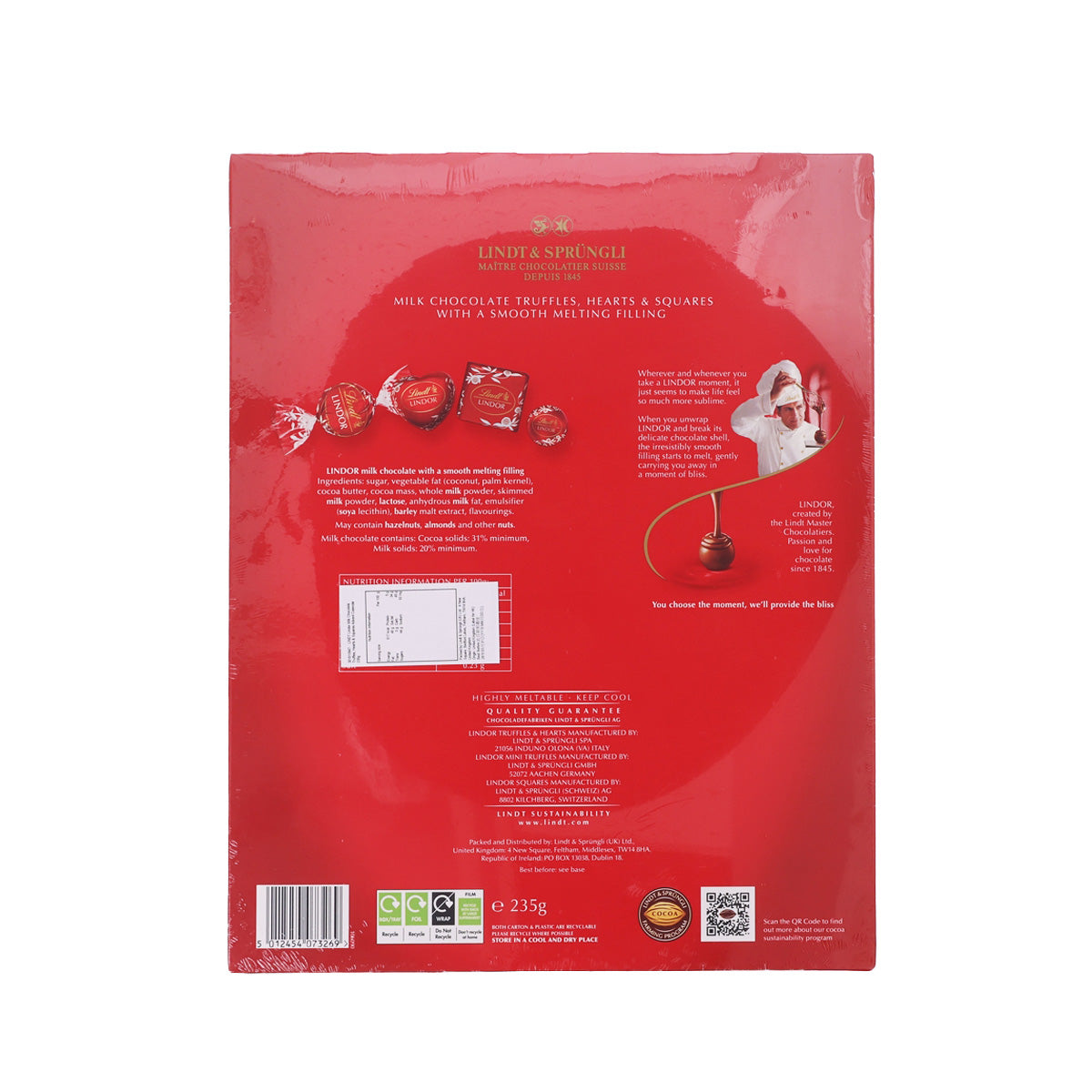 LINDT Lindor Milk Chocolate Advent Calendar  (235g)
