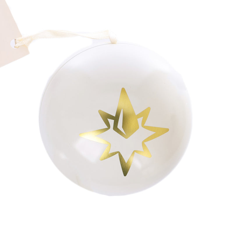 DOMORI Assorted Chocolate in Christmas Tin Ornament Ball - Ivory  (60g)