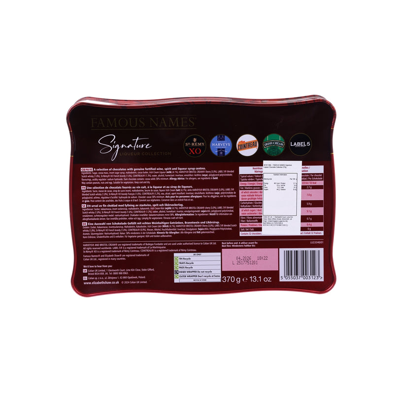 FAMOUS NAMES Signature Liqueur Chocolate Collection  (370g)