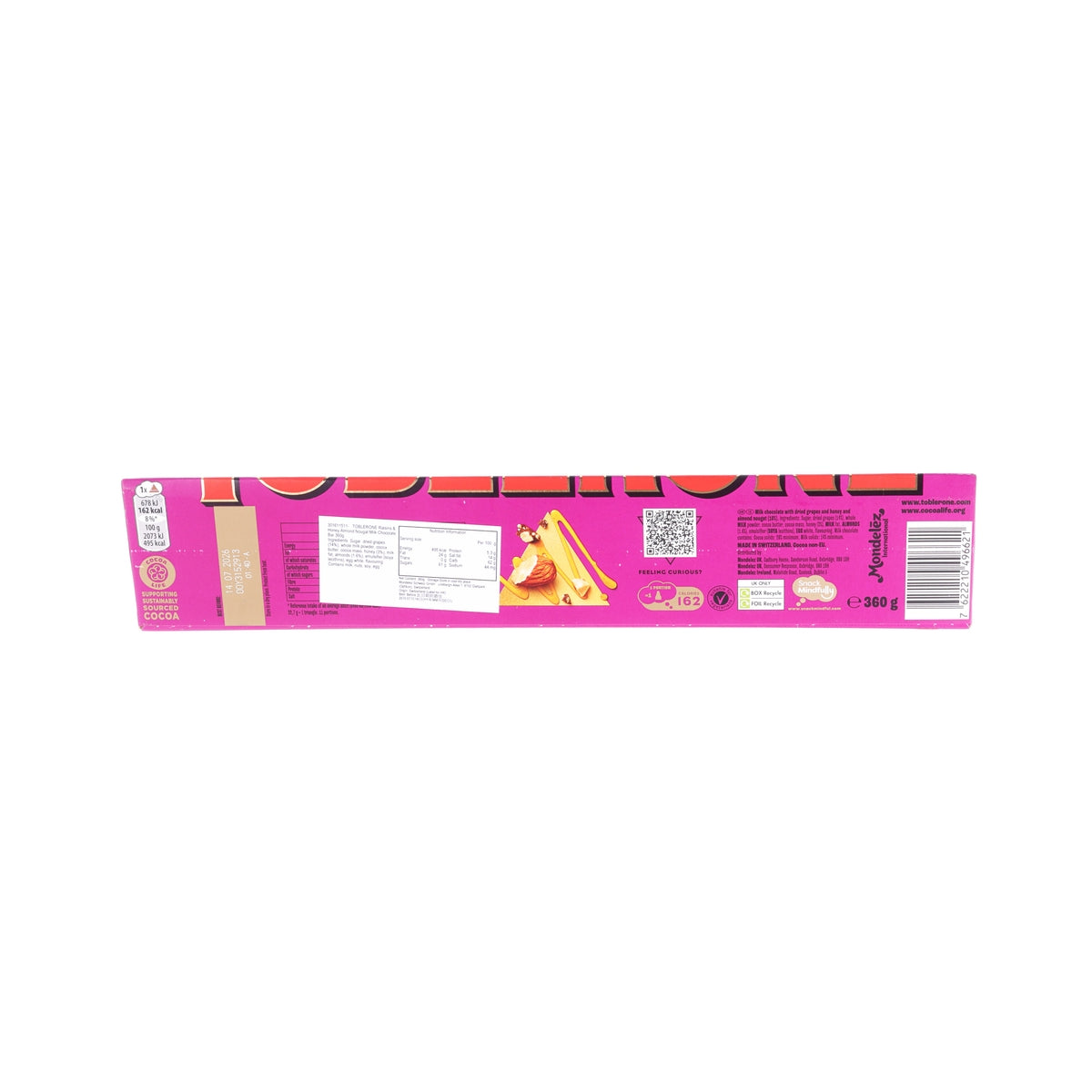 三角嘜 提子乾杏仁鳥結糖牛奶朱古力  (360g)
