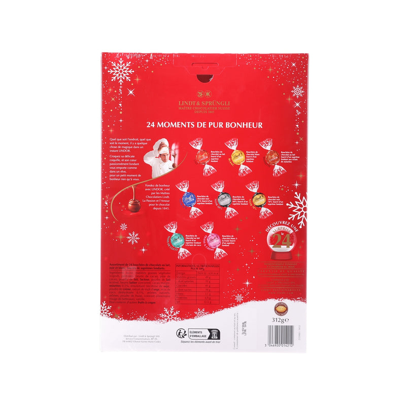 LINDT 24 Moments of Pure Happiness Assorted Chocolate Xmas Advent Calendar  (312g)