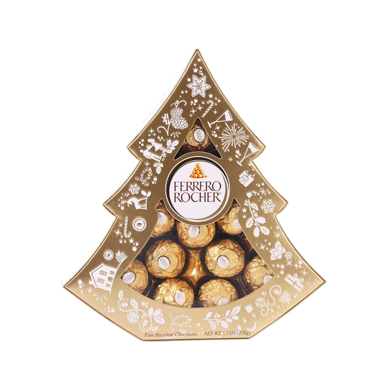 FERREROROCHER Fine Hazelnut Chocolates in Tree Gift Box  (150g)