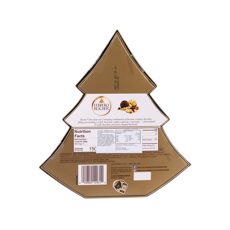 FERREROROCHER Fine Hazelnut Chocolates in Tree Gift Box  (150g)