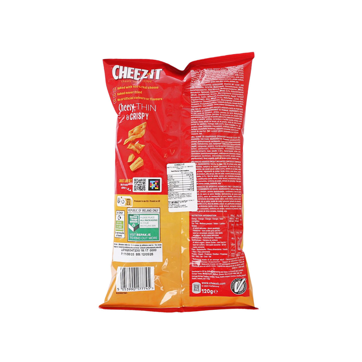 CHEEZ-IT Snap'd Double Cheese Baked Snacks  (120g)