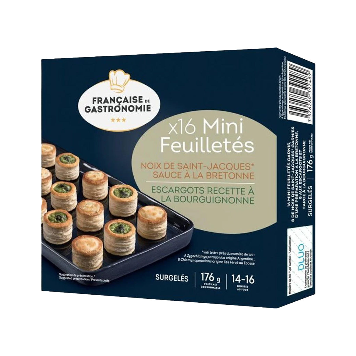 FRANCAISE GASTRO Mini Puff Pastries - Escargots & Scallop with Bretonne Sauce  (176g)