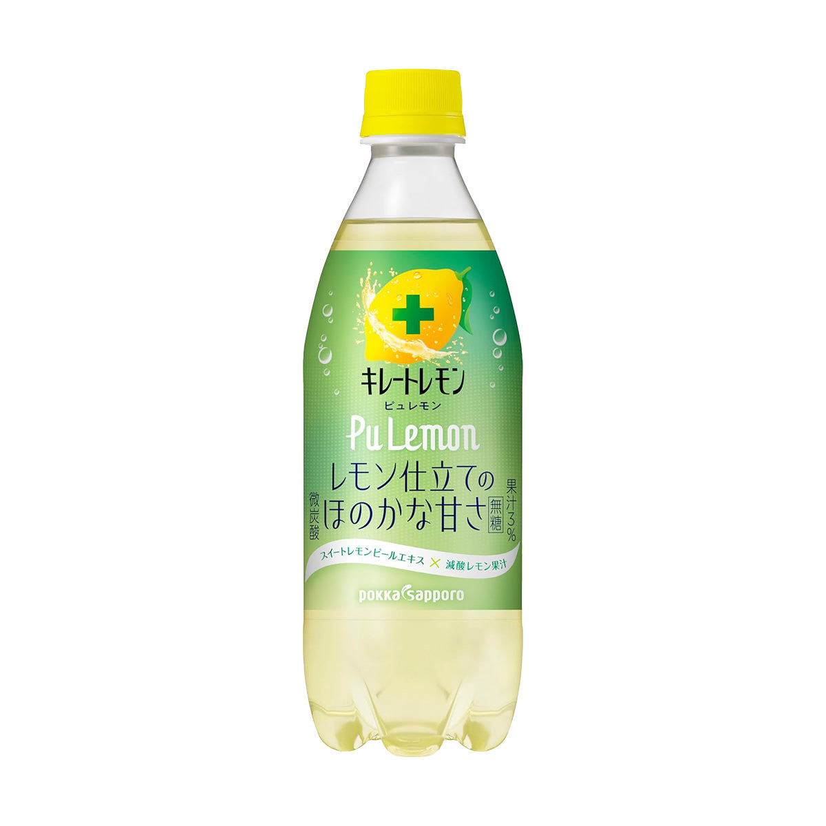 POKKA SAPPORO Sugar Free Chelate Lemon Carbonated Drink [PET]  (490mL)