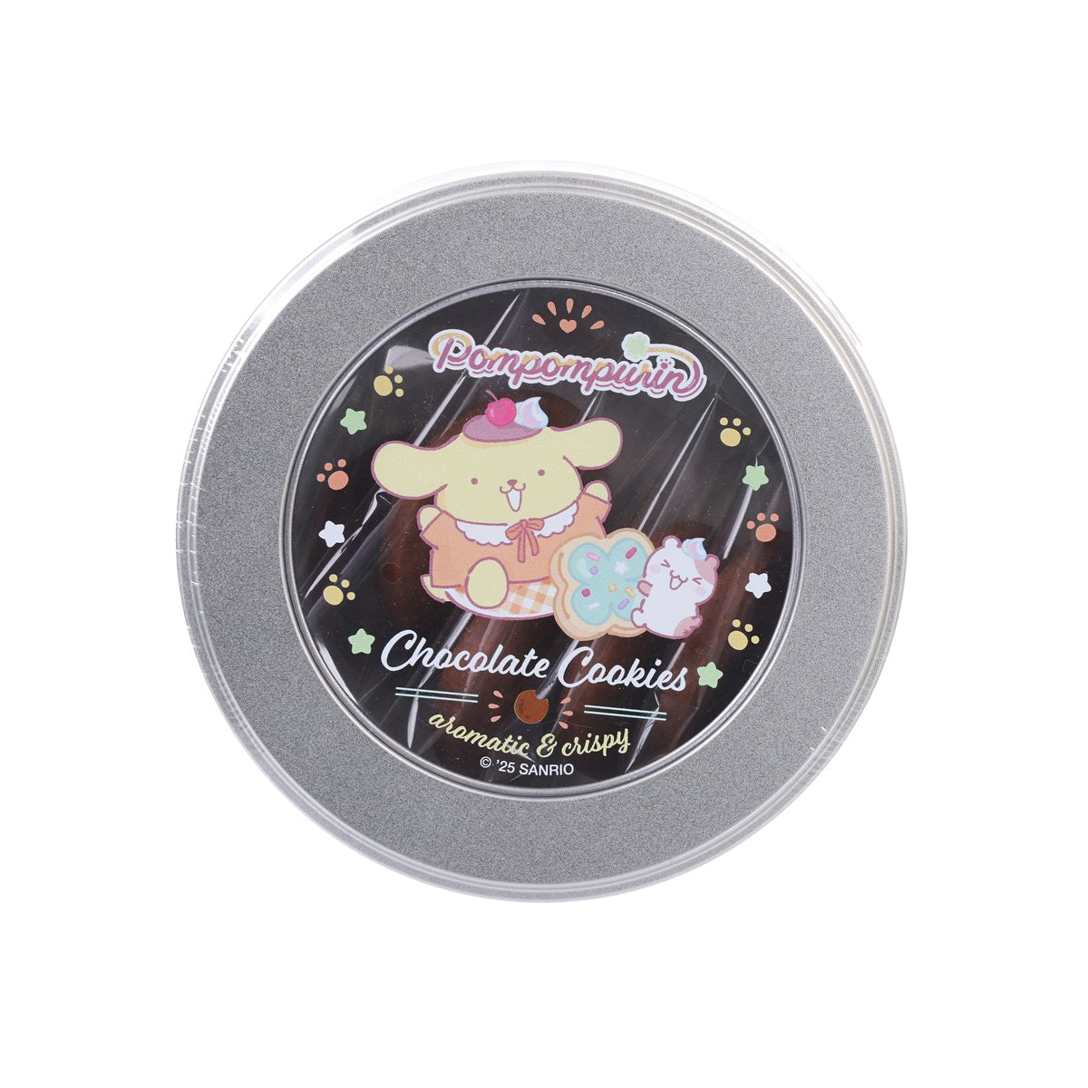 MULTIZEN Sanrio Embossed Chocolate Cookie Circle Tin (Hello Kitty & Pompompurin)  (50g)