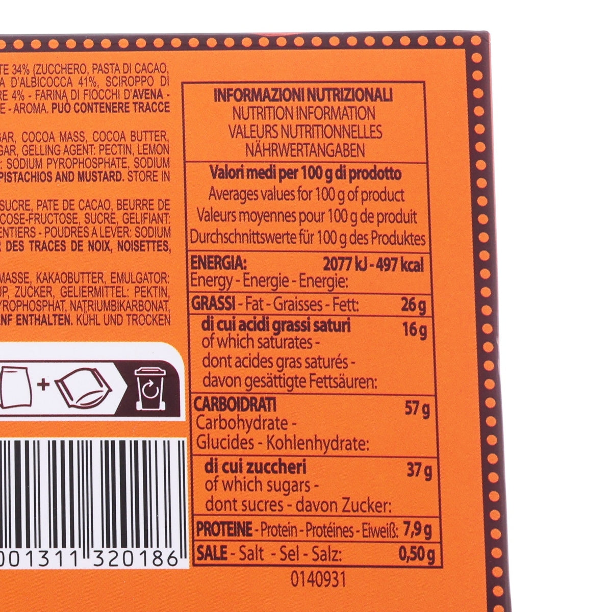 VIRGINIA Chocolate Covered Cocoa Biscuit with Apricot Filling - Brown Red Bag  (160g)