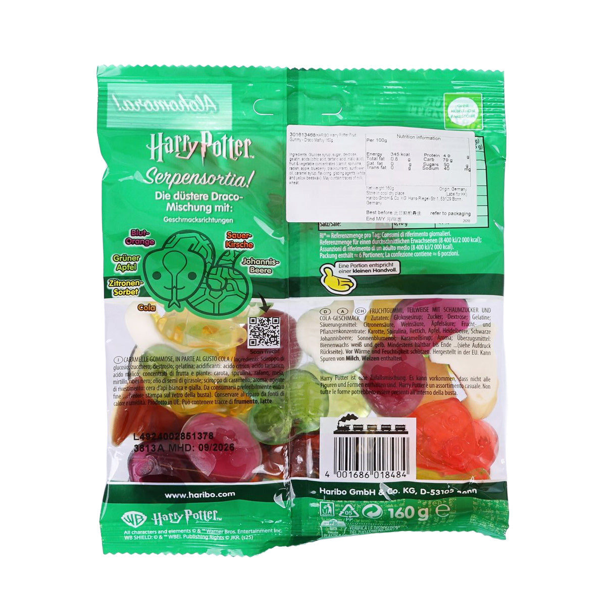 HARIBO Harry Potter Fruit Gummy - Draco Malfoy  (160g)