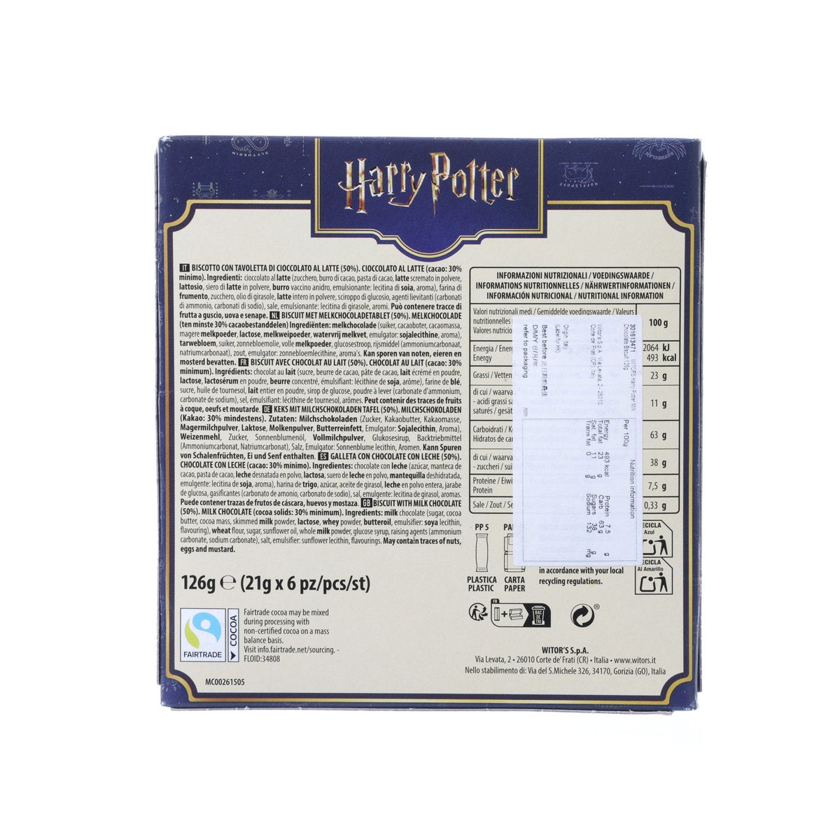 WITORS Harry Potter Milk Chocolate Biscuit  (126g)