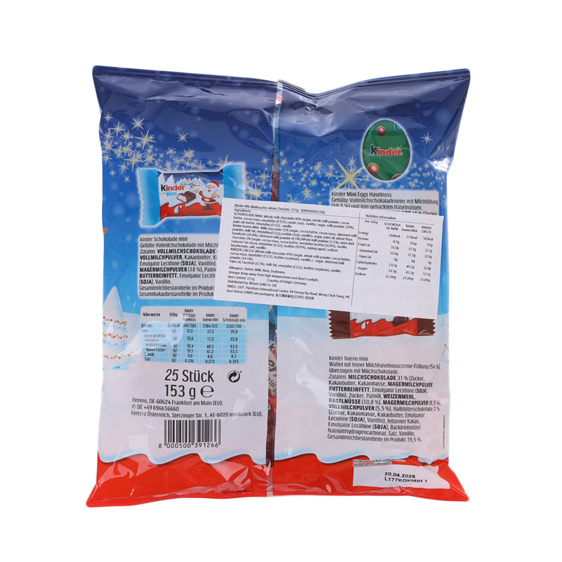 KINDER Xmas Minis Mix Chocolate Bag  (153g)