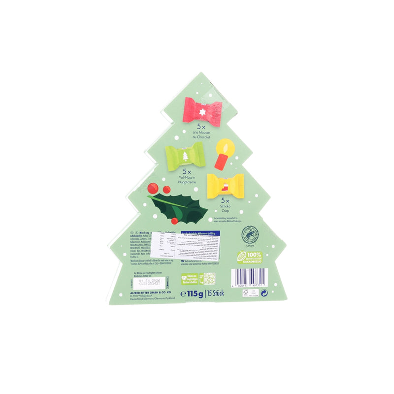 RITTER SPORT Xmas Tree Chocolate Gift Box  (115g)
