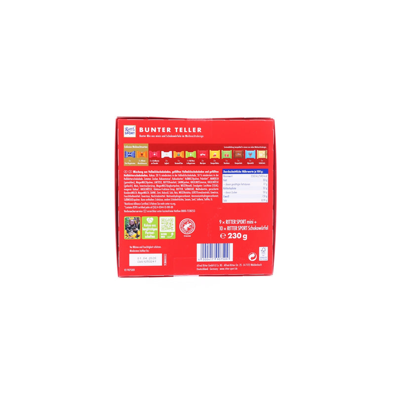 RITTER SPORT Xmas Colorful Plate Chocolate Gift Box  (230g)