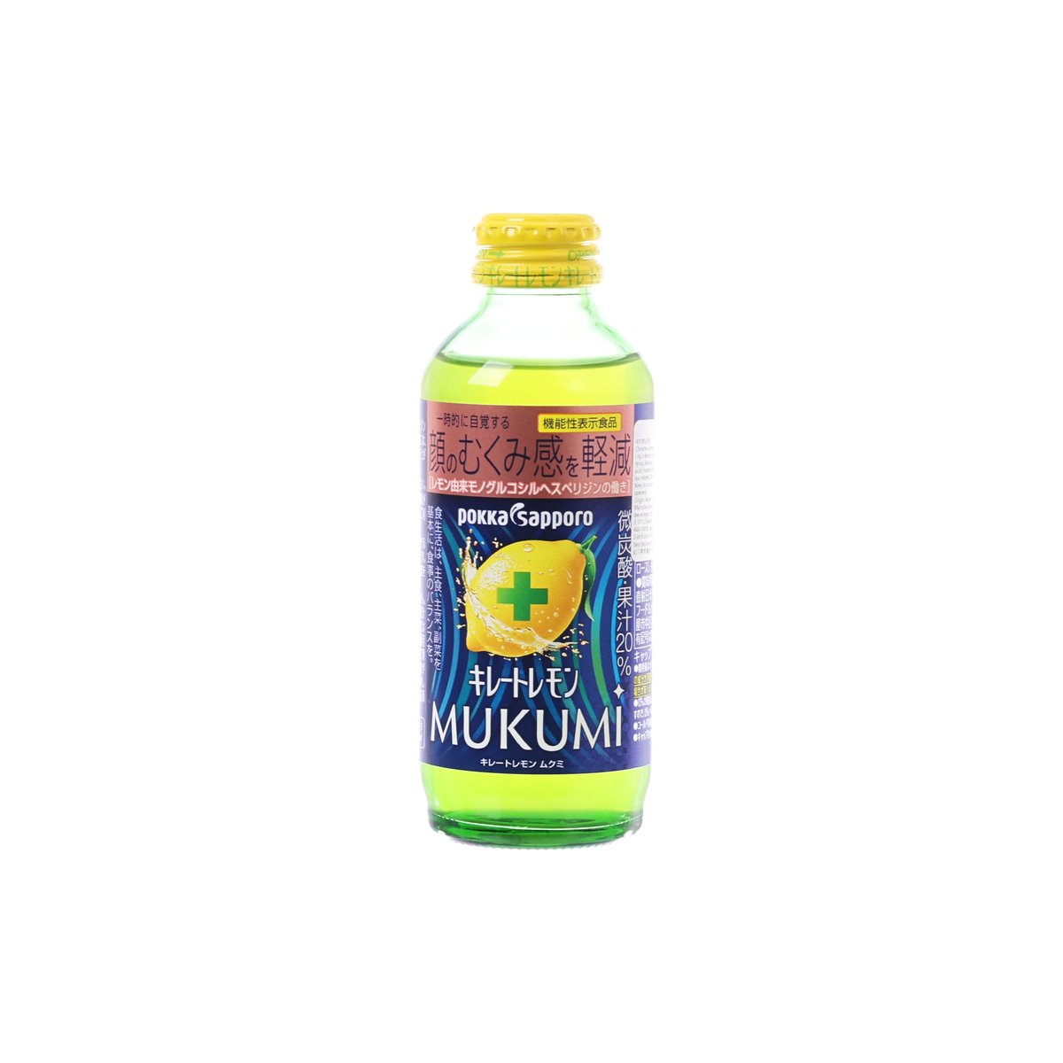 POKKA SAPPORO Mukumi Carbonated Lemon Juice [Bottle]  (155mL)
