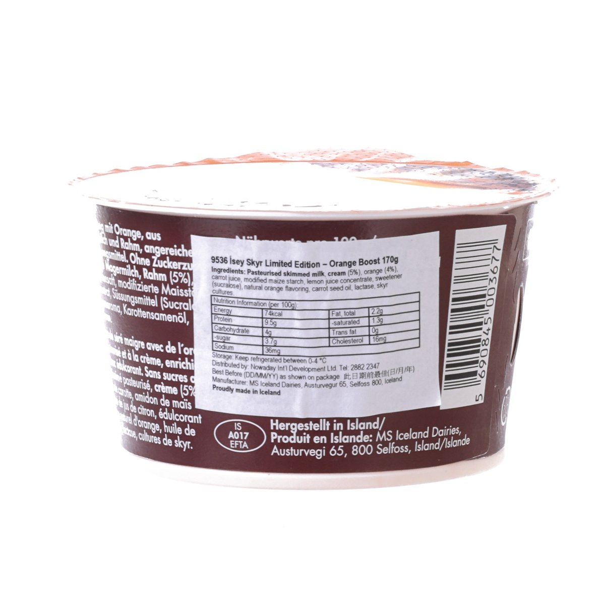 ISEY SKYR Lactose Free Skyr - Orange Boost - Limited Edition  (170g)