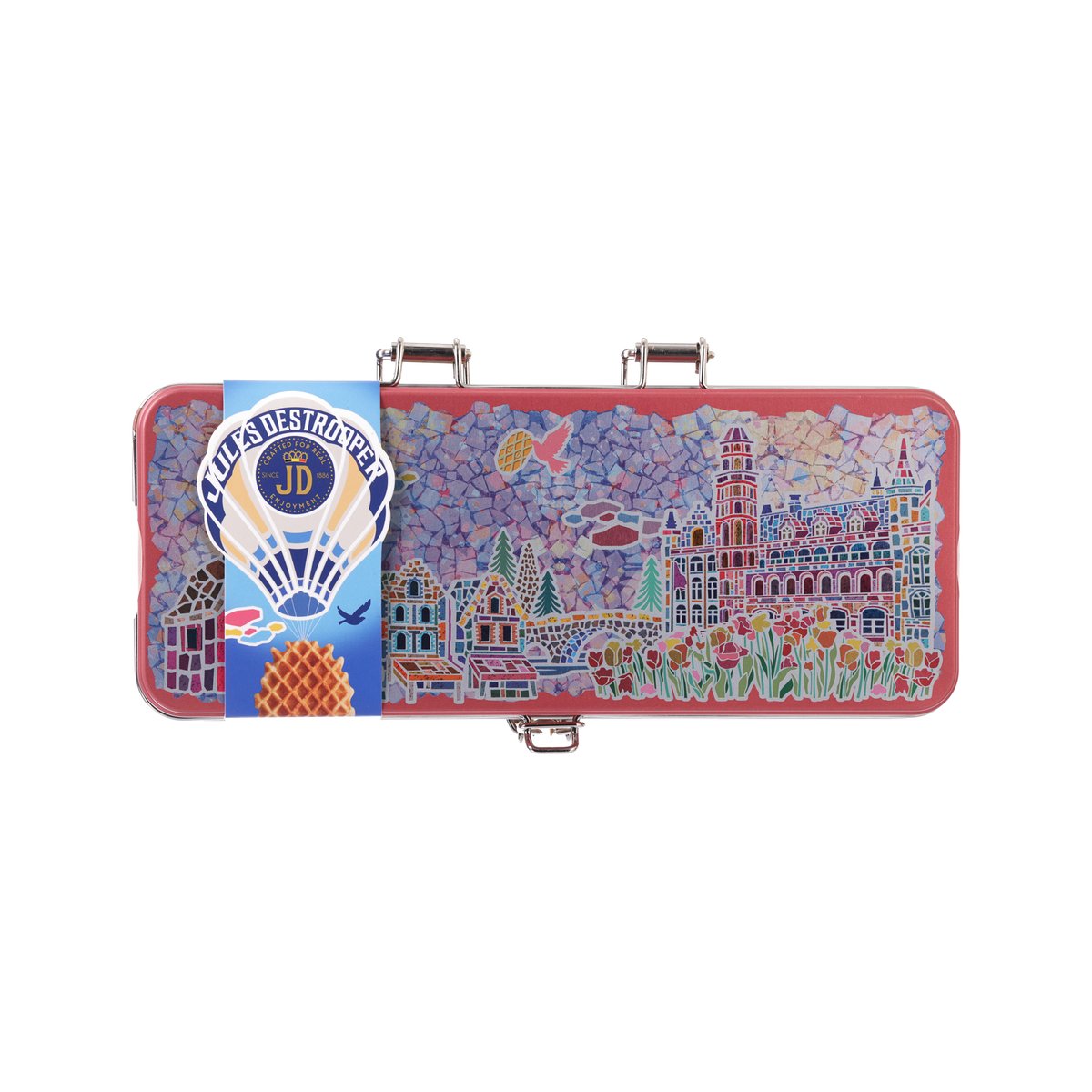 JULES DESTROOPER Mosaic Town Luxury Gift Tin - Butter Waffles  (200g)