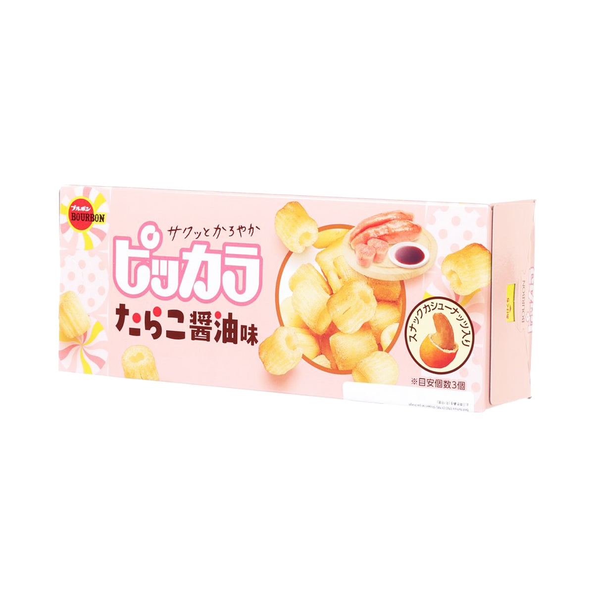 BOURBON Rice Snack - Cashew, Cod Roe & Soy Sauce Flavor  (42g)