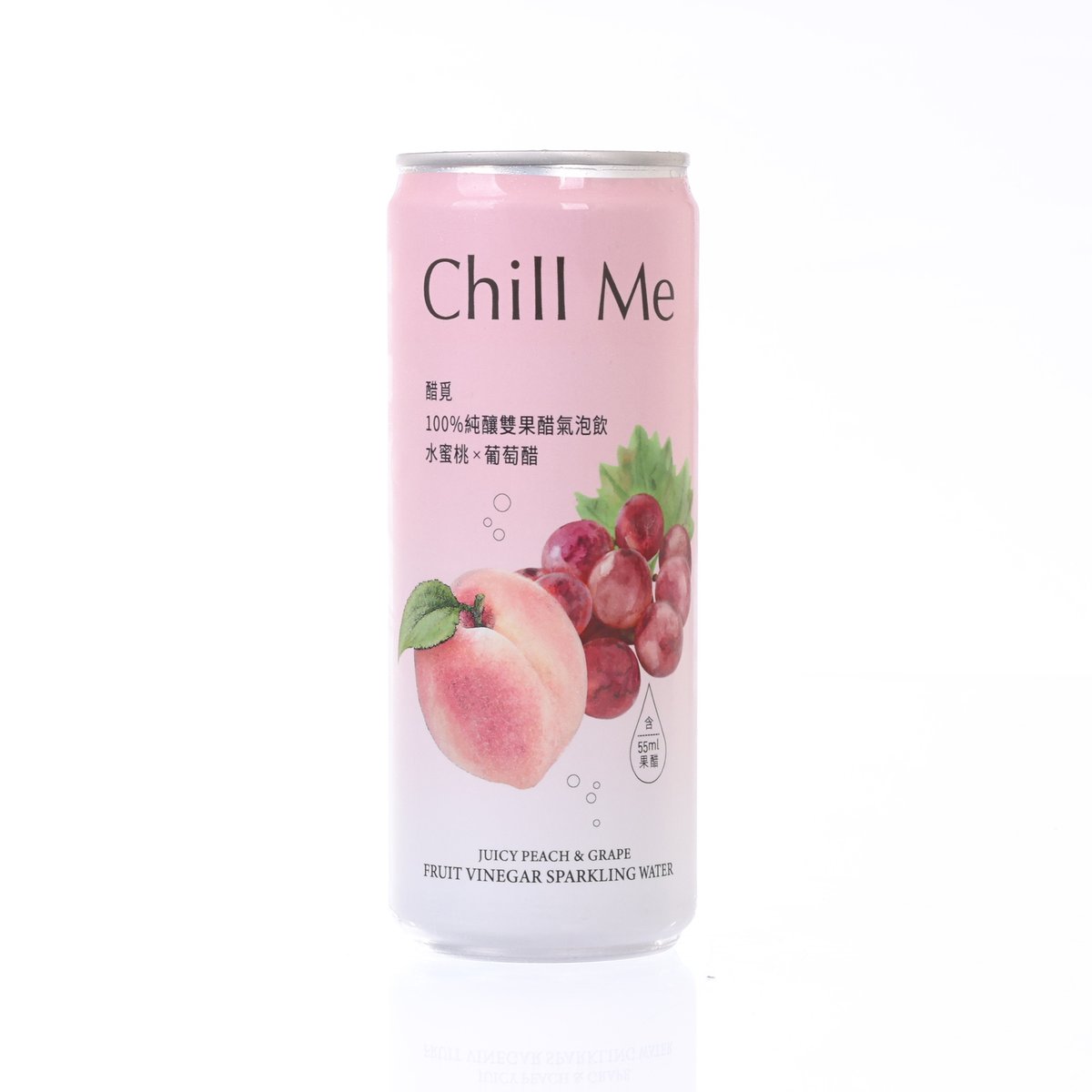 CHILL ME 100% 純釀雙果醋氣泡飲 - 水蜜桃葡萄醋 [罐裝]  (313.5mL)