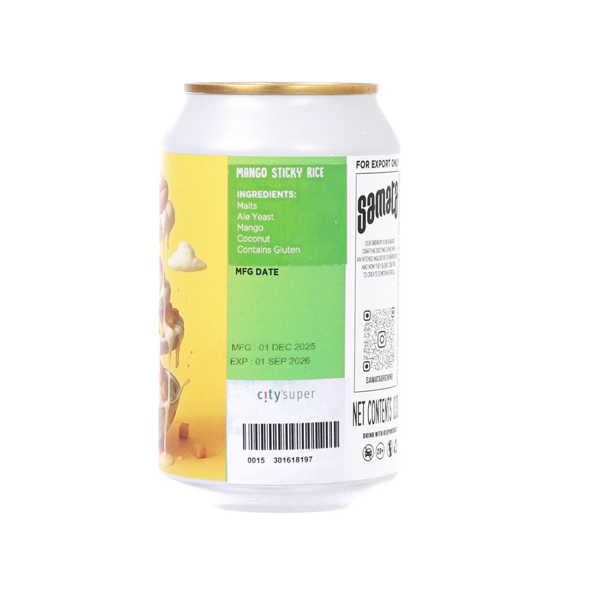 SAMATA 芒果糯米飯酸啤 (酒精濃度4%) [罐裝]  (330mL)