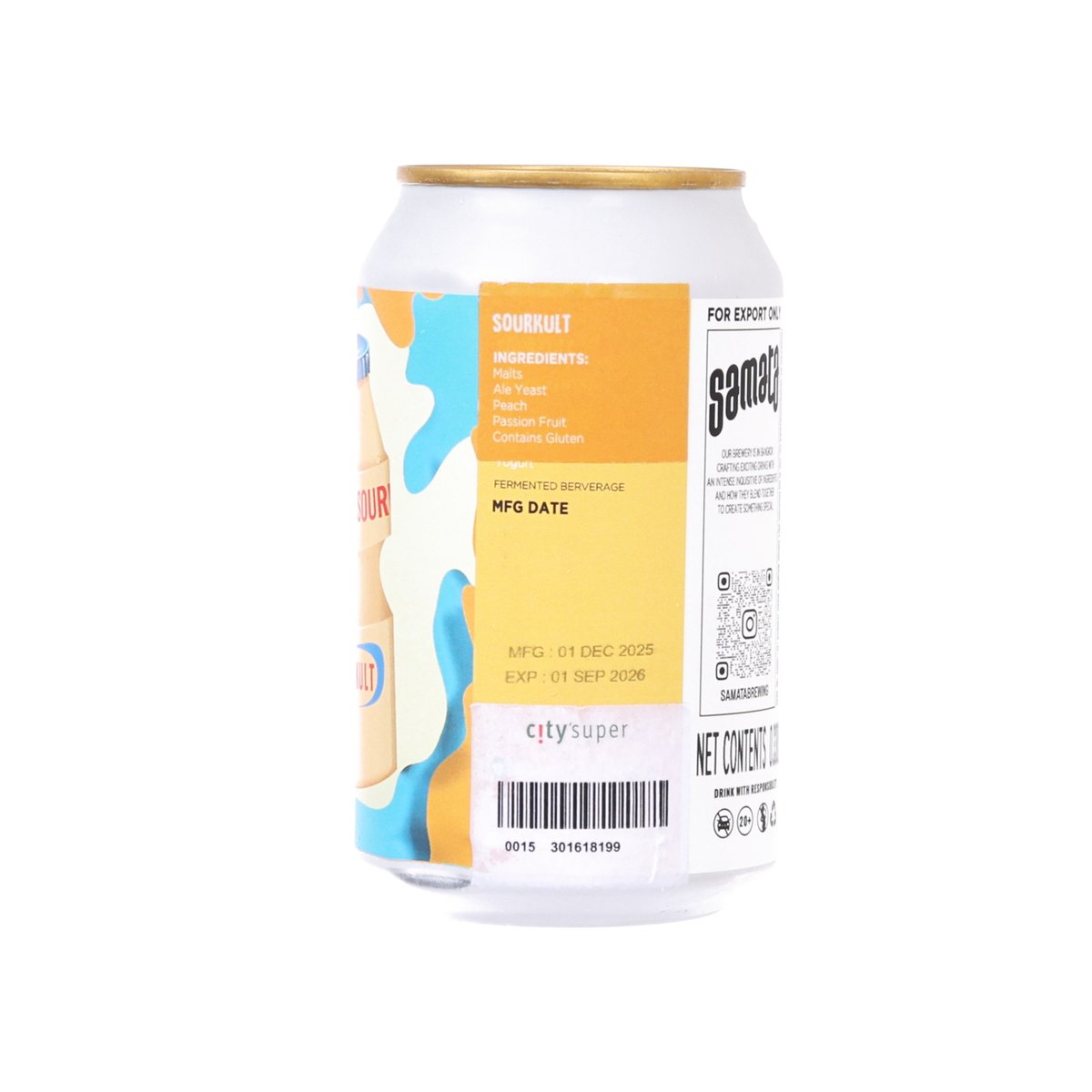 SAMATA 蜜桃百香果酸啤 (酒精濃度4%) [罐裝]  (330mL)