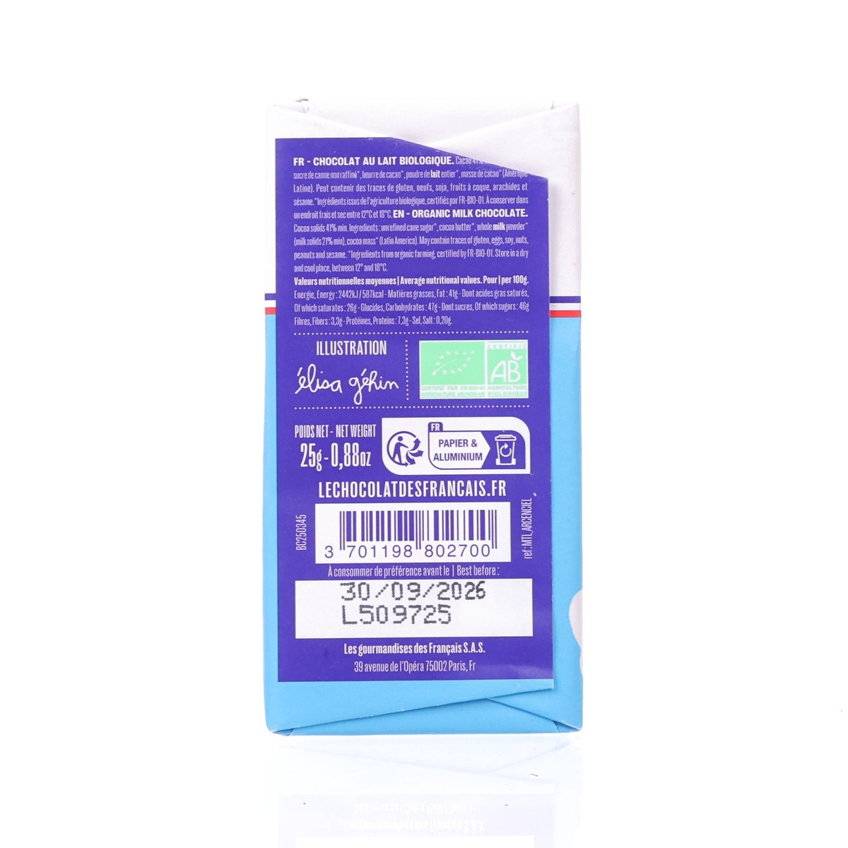 LE CHOCOLAT DES FRANCAIS 彩虹 - 迷你有機牛奶朱古力  (25g)