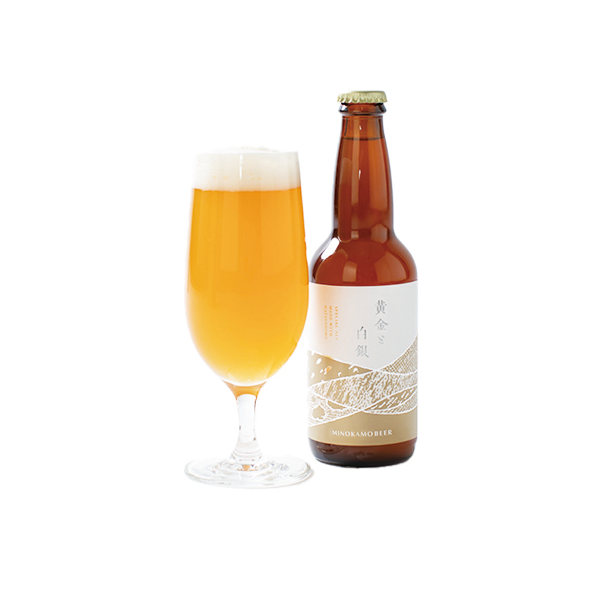 美濃加茂啤酒 黃金白銀清酒酵母愛爾啤酒 (酒精濃度5%) [玻璃樽裝]  (330mL)