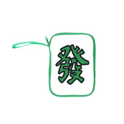CITYSUPER Mahjong ' Fat Choy' Lai See Pouch with Shoulder Strap - Green