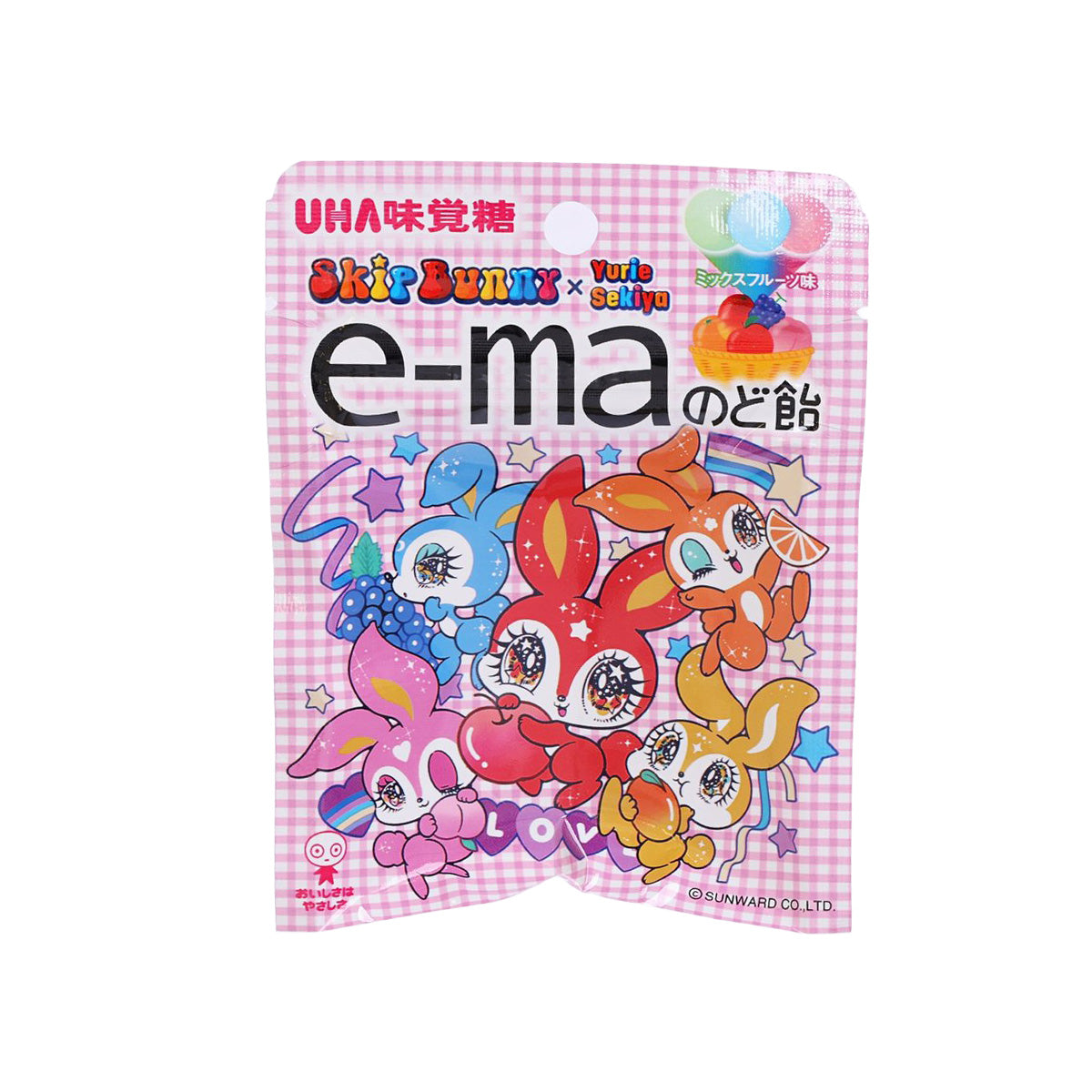 UHA MIKAKUTO Skip Bunny e-ma Candy Bag - Assorted Fruit  (23g)