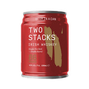 TWO STACKS Irish Whiskey Single Pot Still Double Barrel Dram in Can 43% abv  (100mL)